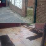 before and after garden patio in worsthorne