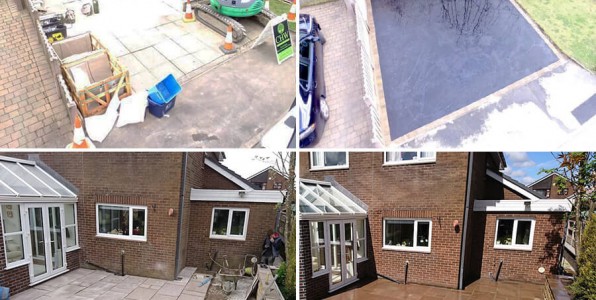 before and after driveway and patio in worsthorne burnley