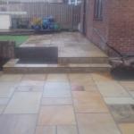 stone paving garden patio in worsthorne