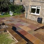 rear garden indian stone patio trawden 2