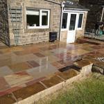 rear garden indian stone patio trawden 3