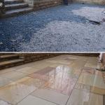 indian stone patio before and after