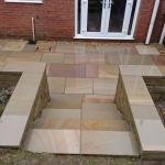 indian stone patio with stairs after 
