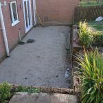 indian stone patio being excavated before