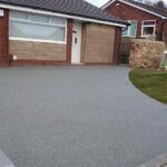sloped resin driveway after